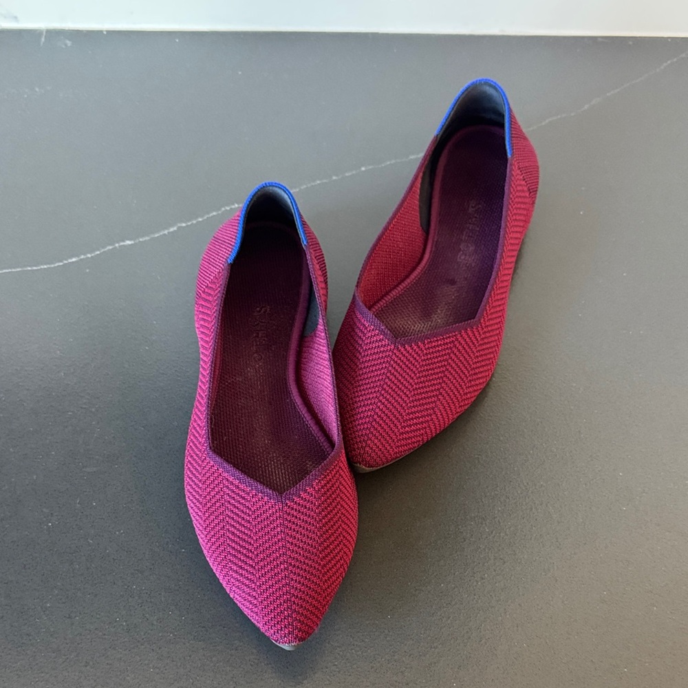 Rothy's Burgundy Flats with Accents